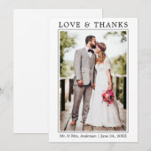 Moderne, eenvoudige, minimalistische liefdeswedden bedankkaart (Voorkant / Achterkant)