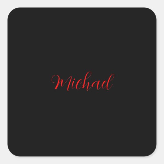 Moderne eenvoudige minimalistische naam toevoegen  vierkante sticker (Voorkant)