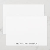 Moderne Eenvoudige Minimalistische Naam Wit Notitiekaartje (Voorkant / Achterkant)