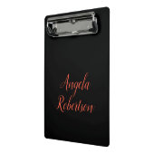 Moderne eenvoudige minimalistische naamgeving mini klembord (Angled2)