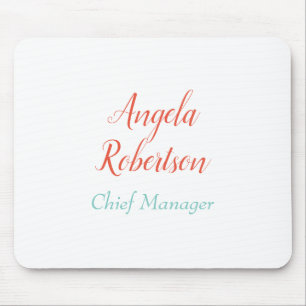 Moderne eenvoudige minimalistische naamgeving muismat