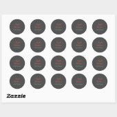 Moderne eenvoudige minimalistische naamgeving ronde sticker (Vel)