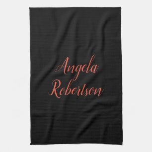 Moderne eenvoudige minimalistische naamgeving theedoek