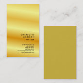 Moderne, eenvoudige, minimalistische platte gouden visitekaartje (Voorkant / Achterkant)