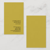 Moderne, eenvoudige, minimalistische platte gouden visitekaartje (Voorkant / Achterkant)