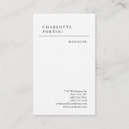 Moderne, eenvoudige minimalistische Premium Linen Visitekaartje