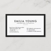 Moderne, eenvoudige minimalistische Professional z Visitekaartje (Achterkant)