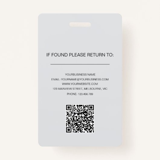 Moderne eenvoudige minimalistische professionele f badge (Achterkant)