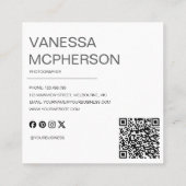 Moderne eenvoudige minimalistische professionele f vierkante visitekaartje (Achterkant)