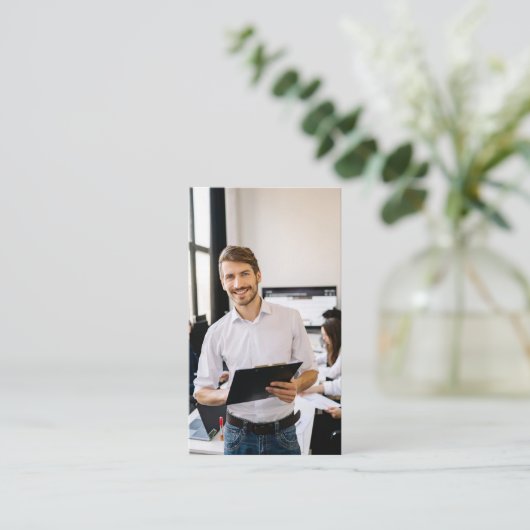 Moderne eenvoudige minimalistische professionele L Visitekaartje (Staand voorkant)