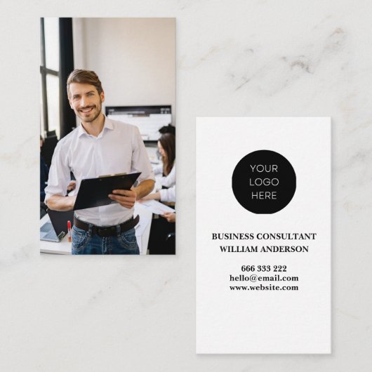 Moderne eenvoudige minimalistische professionele L Visitekaartje (Voorkant / Achterkant)