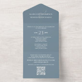 Moderne, eenvoudige minimalistische QR-code RSVP All In One Uitnodiging (Binnen)