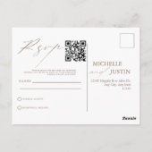 Moderne eenvoudige minimalistische QR-code RSVP-be Briefkaart (Achterkant)