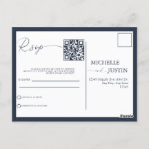 Moderne eenvoudige minimalistische QR-code RSVP-be