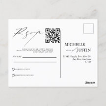 Moderne eenvoudige minimalistische QR-code RSVP-be