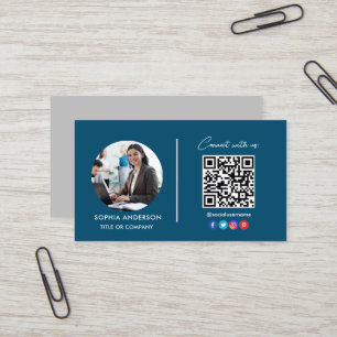 Moderne Eenvoudige Minimalistische QR-code Sociale Visitekaartje