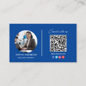 Moderne Eenvoudige Minimalistische QR-code Sociale Visitekaartje (Voorkant)