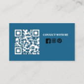 Moderne Eenvoudige Minimalistische QR-code Sociale Visitekaartje (Achterkant)