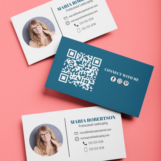 Moderne Eenvoudige Minimalistische QR-code Sociale Visitekaartje