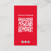 Moderne Eenvoudige Minimalistische QR-code Sociale Visitekaartje (Achterkant)