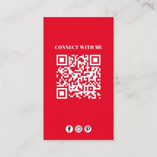 Moderne Eenvoudige Minimalistische QR-code Sociale Visitekaartje (Achterkant)