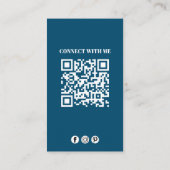 Moderne eenvoudige minimalistische QR-code voor so Visitekaartje (Achterkant)