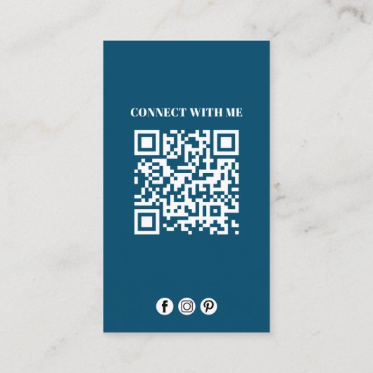 Moderne eenvoudige minimalistische QR-code voor so Visitekaartje (Achterkant)