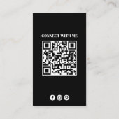 Moderne eenvoudige minimalistische QR-code voor so Visitekaartje (Achterkant)