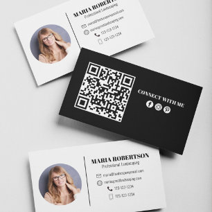 Moderne eenvoudige minimalistische QR-code voor so Visitekaartje