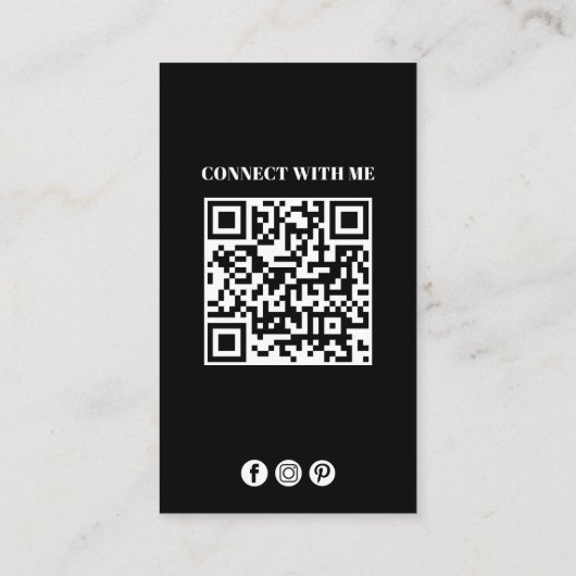 Moderne eenvoudige minimalistische QR-code voor so Visitekaartje (Achterkant)