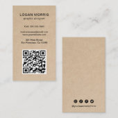 Moderne eenvoudige minimalistische QR-codekraft Visitekaartje (Voorkant / Achterkant)