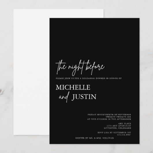 Moderne, eenvoudige, minimalistische repetitie: Di Kaart (Voorkant / Achterkant)