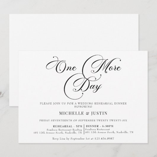 Moderne, eenvoudige, minimalistische repetitie: Di Kaart (Voorkant / Achterkant)