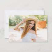 Moderne eenvoudige minimalistische rode Afstuderen Bedankkaart (Achterkant)