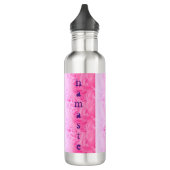 Moderne Eenvoudige Minimalistische Roze Paarse Naa Waterfles (Links)