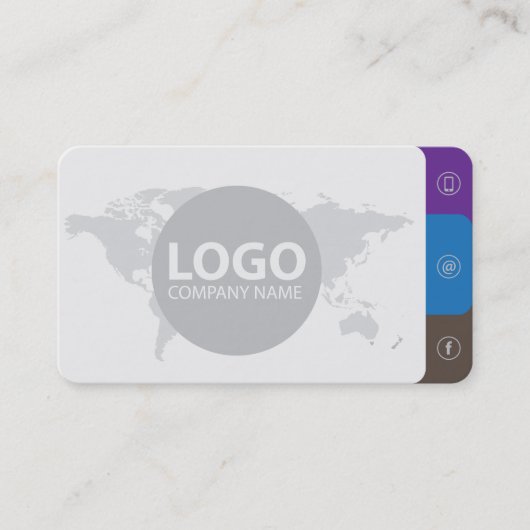 Moderne, eenvoudige minimalistische, schone grijs  visitekaartje (Voorkant)