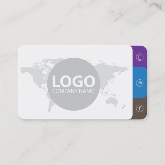 Moderne, eenvoudige minimalistische, schone grijs  visitekaartje (Voorkant)