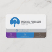 Moderne, eenvoudige minimalistische, schone grijs  visitekaartje (Achterkant)