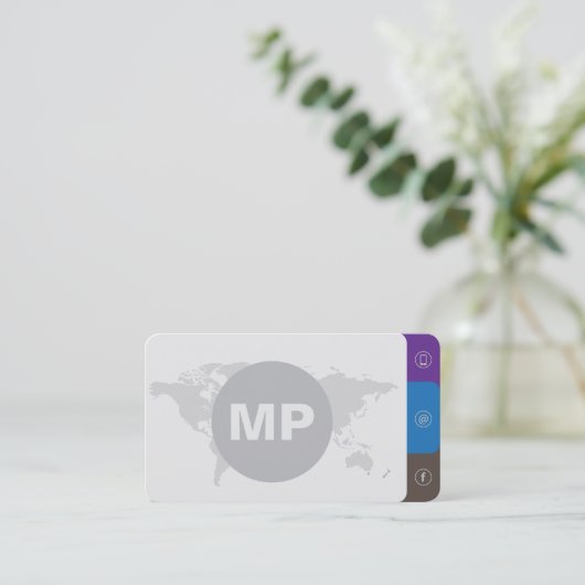 Moderne, eenvoudige minimalistische, schone grijs visitekaartje (Staand voorkant)