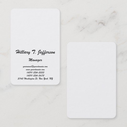 Moderne eenvoudige, minimalistische scripts schrij visitekaartje (Voorkant / Achterkant)