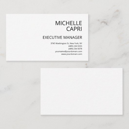 Moderne eenvoudige minimalistische stijl tegenwoor visitekaartje (Voorkant / Achterkant)