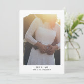 Moderne eenvoudige minimalistische tekst en foto b save the date (Staand voorkant)