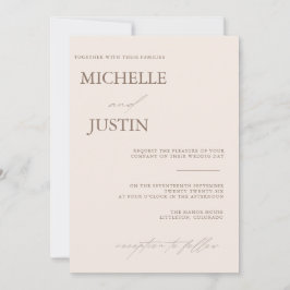 Moderne Eenvoudige Minimalistische Trouw Uitnodigi Kaart