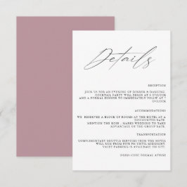 Moderne Eenvoudige Minimalistische Trouwdetails En Informatiekaartje