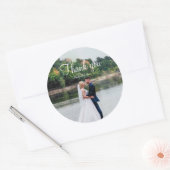 Moderne, eenvoudige, minimalistische trouwfoto bed ronde sticker (Envelop)