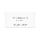 Moderne eenvoudige minimalistische typografie wit etiket (Voorkant)