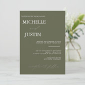 Moderne eenvoudige minimalistische uitnodiging voo (Staand voorkant)