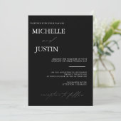 Moderne eenvoudige minimalistische uitnodiging voo (Staand voorkant)