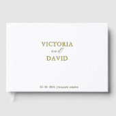 Moderne Eenvoudige Minimalistische Wedding Gold Fo Gastenboek (Voorkant)