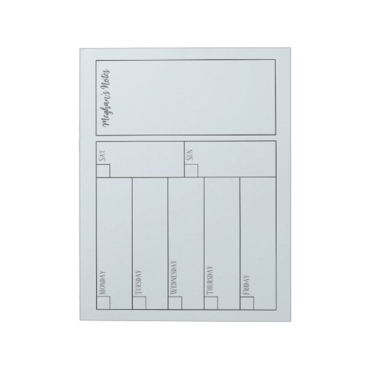 Moderne Eenvoudige Minimalistische Weekplanner Kal Notitieblok (Linkerzijde)